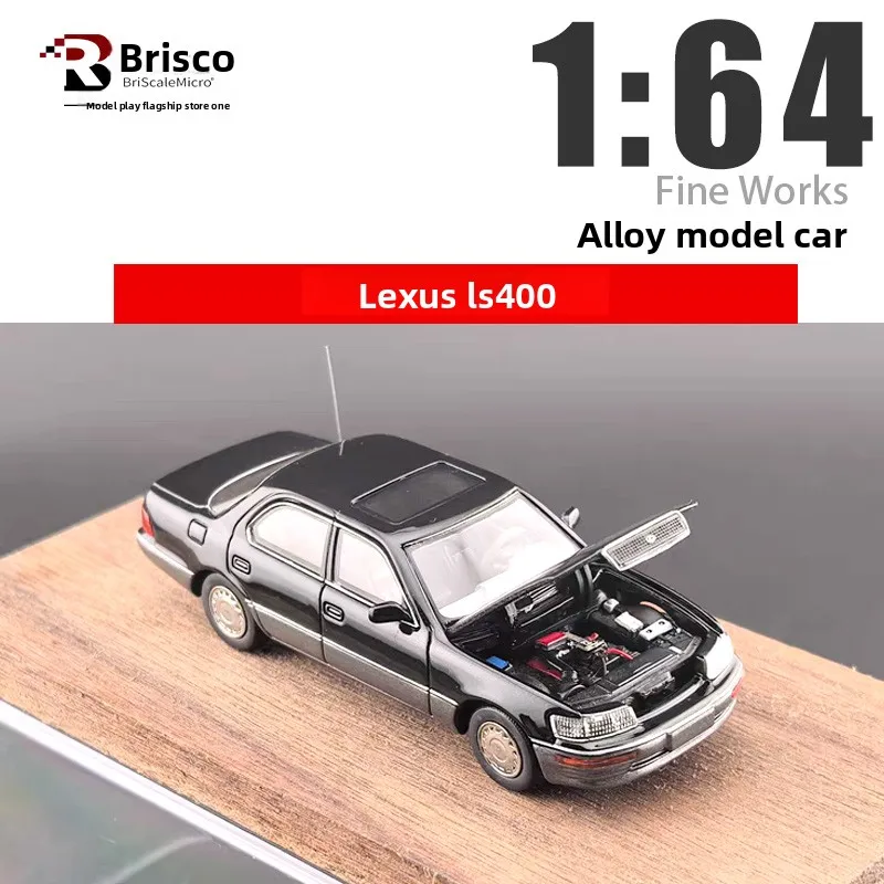 Литой под давлением BriScalemicro1:64 масштаб Lexus LS400 открывающиеся тонкие работы моделирование сплава модель автомобиля Коллекционная игрушка подарок сувенирный дисплей