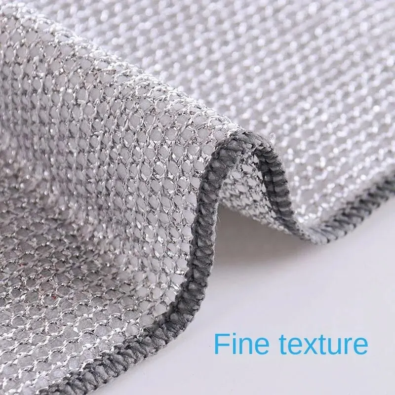 Silver silk cloth, double-sided mesh dishwashing cloth, non greasy, easy to clean, household brush pot, sturdy and wear-resistan