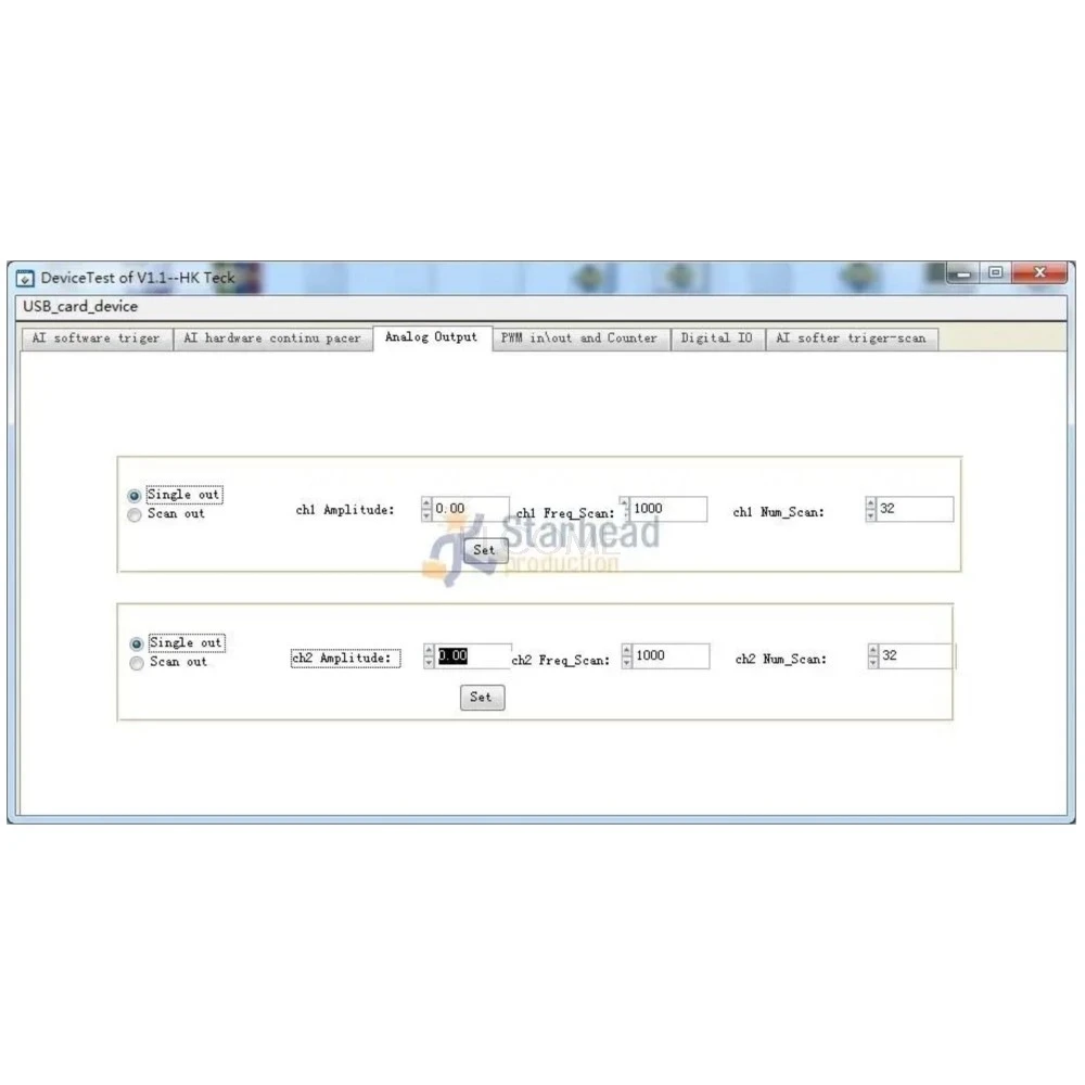 وحدة الحصول على البيانات USB DAQ 16AD 2AO 8DI 8DO PWM Counter 16 مدخل تناظري أحادي الطرف 12 بت 100Ksps، مثال LabVIEW Matlab #4