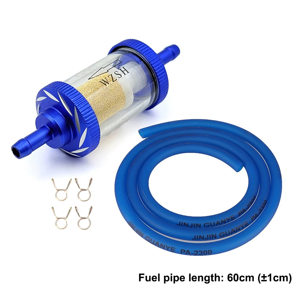 Geändert Universal 6mm Inline Kraftstoff Filter Aluminium Legierung Sheel Kupfer Kern Für Motorrad Roller ATV Dirt Pit Bike Motocross