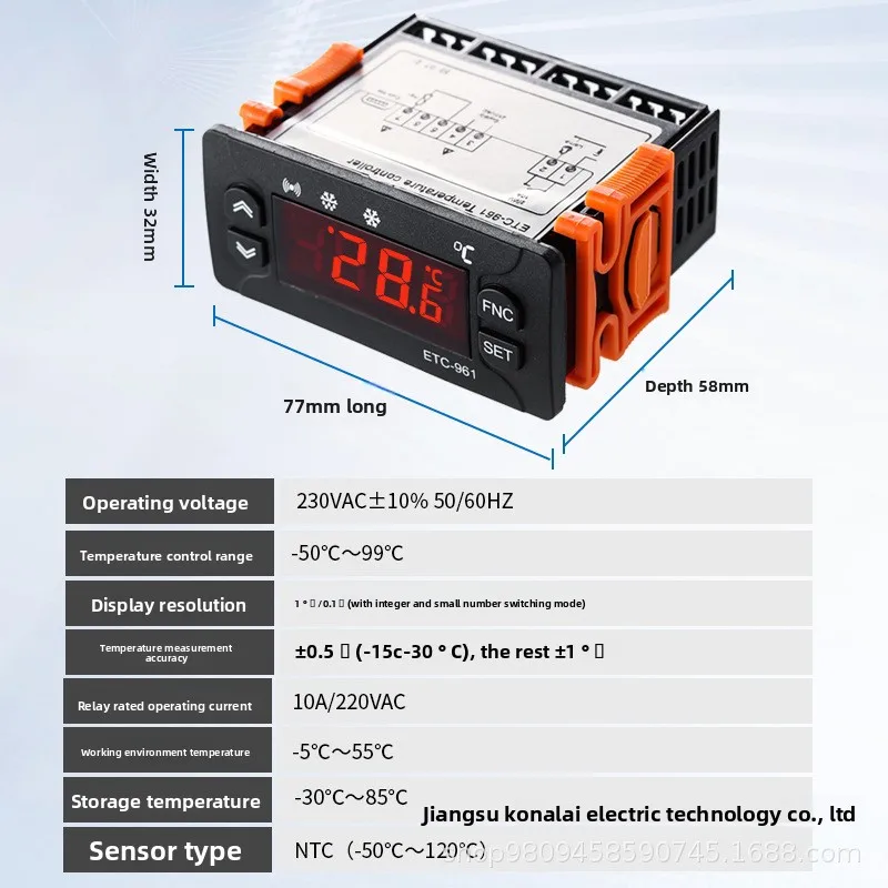 ETC-961 English Thermostat Refrigeration and Frosting Thermostat Freeze Refrigeration Thermostat