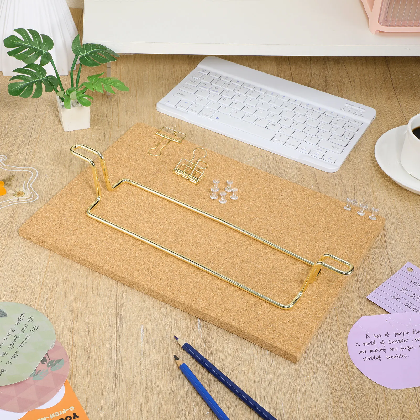 

Bulletin Board Stand up Cork for Desk Picture Boards to Hang Pictures Tabletop Pin with Office