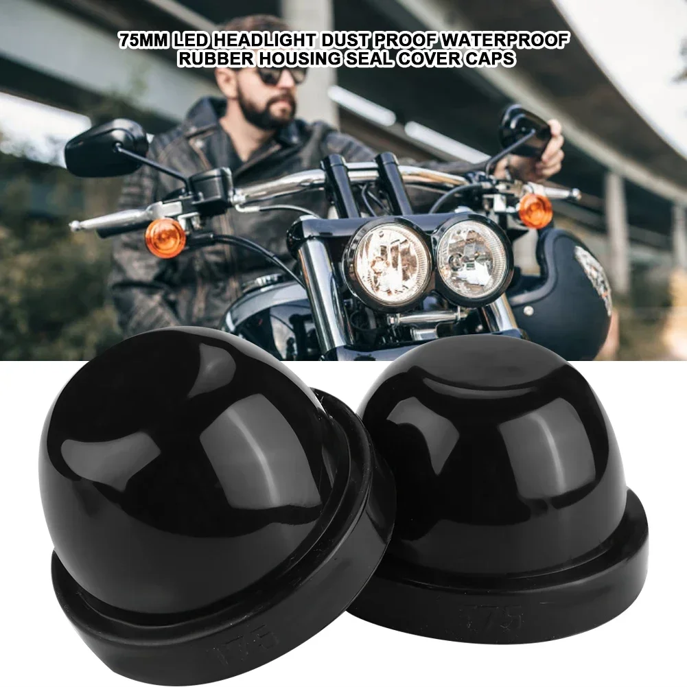 

2Pcs 75mm LED Headlight Dust Proof Waterproof Rubber Housing Seal Cover Caps