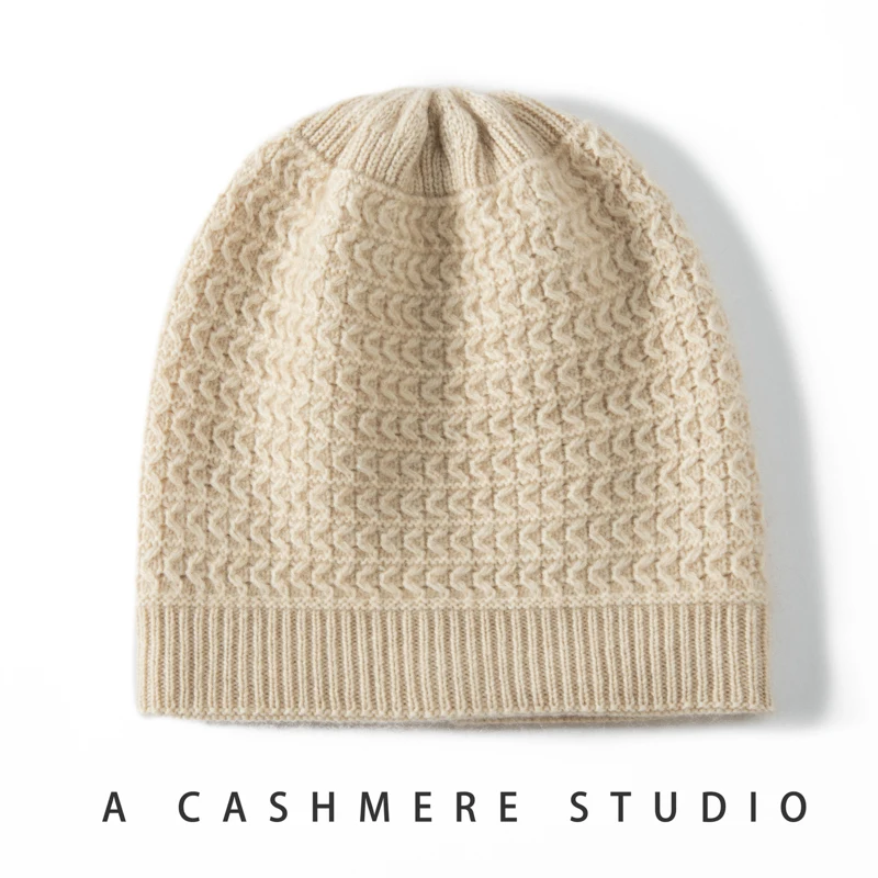 Cashmere Wool Women's High-end Cashmere Mat Weaving Classic Temperament Versatile Women's Hat I3044072