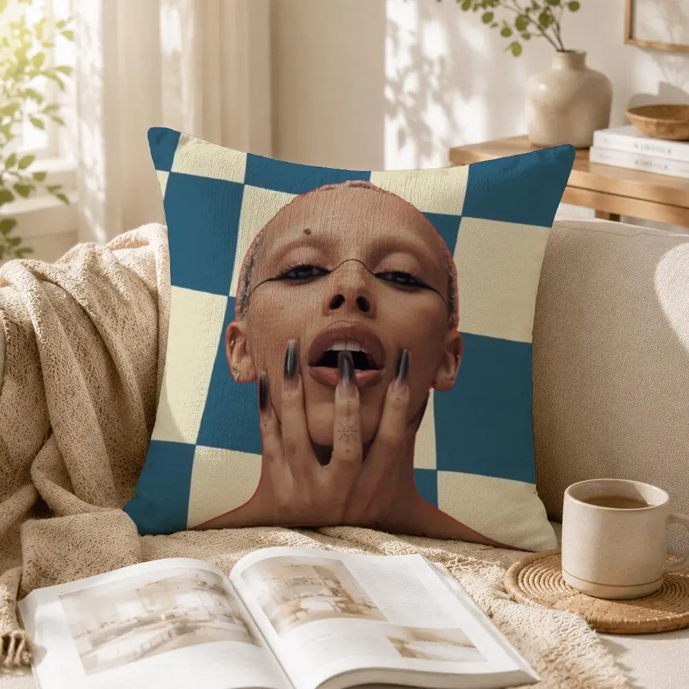 Singer D-Doja Cat Cushion Cover Organic Linen Square Pillow Case Naturally Durable Hypoallergenic Gentle On Sensitive Skin