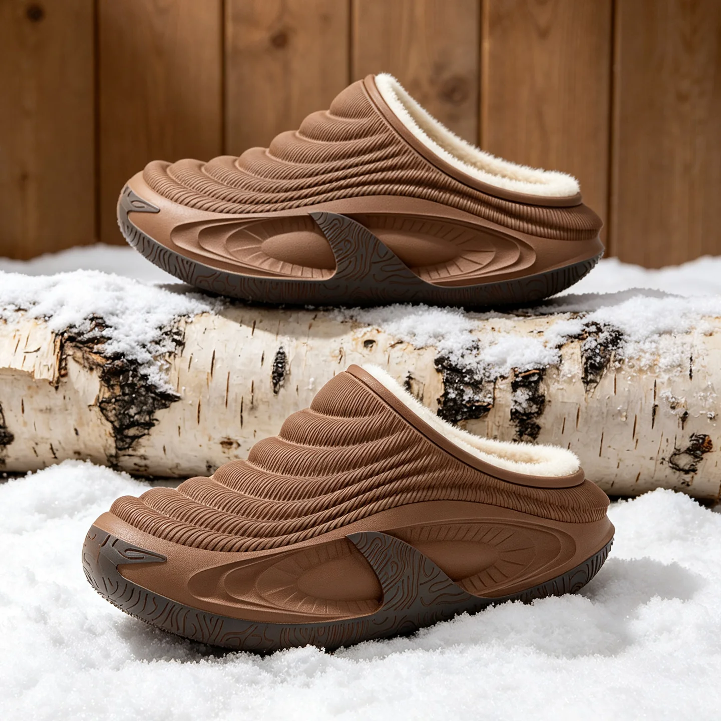 Wasserdichte Winter-Hausschuhe für Damen und Herren, warm, mit Plüschfutter, rutschfest, strapazierfähig, mit dicker Sohle, für den Innen- und Außenbereich. – Detail 6