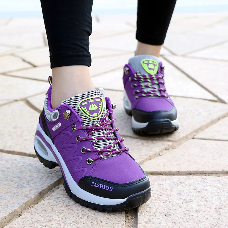 Sport Running Women Sneakers Shoes Breathable Air Cushion Ladies Athletic Walking Casual Shoe Lace Up Hight Platform Famale Shoe