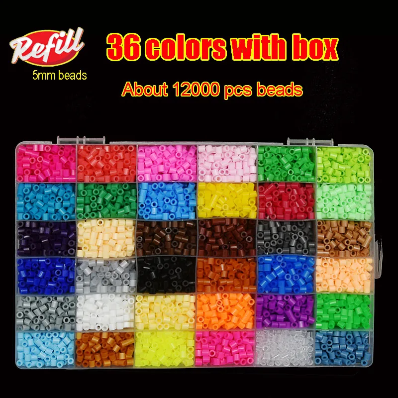 Perler Beads Kit 5mm/2.6mm Hama beads Whole Set with Pegboard and Iron 3D Puzzle DIY Toy Kids Creative Handmade Craft Toy Gift