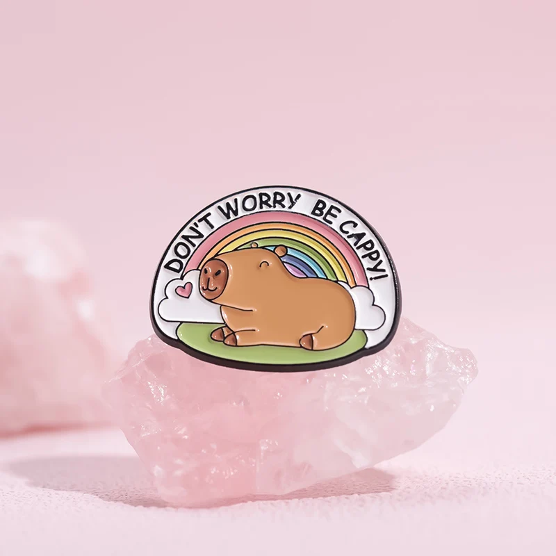 Cartoon Capybara Enamel Pins Cute Funny Animal Lapel Badge Hat Clothes Backpack Brooches Jewelry Accessories Gift for Friends