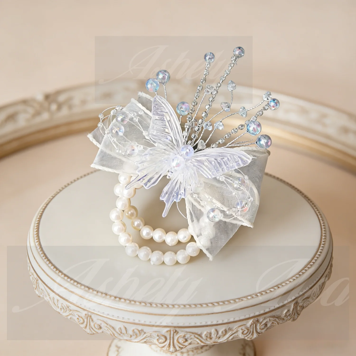 

Stock New Bride Wrist Corsage Flower Beads Pearls Wedding bracelet demoiselles d honneur mariage Prom Evening Party supplies