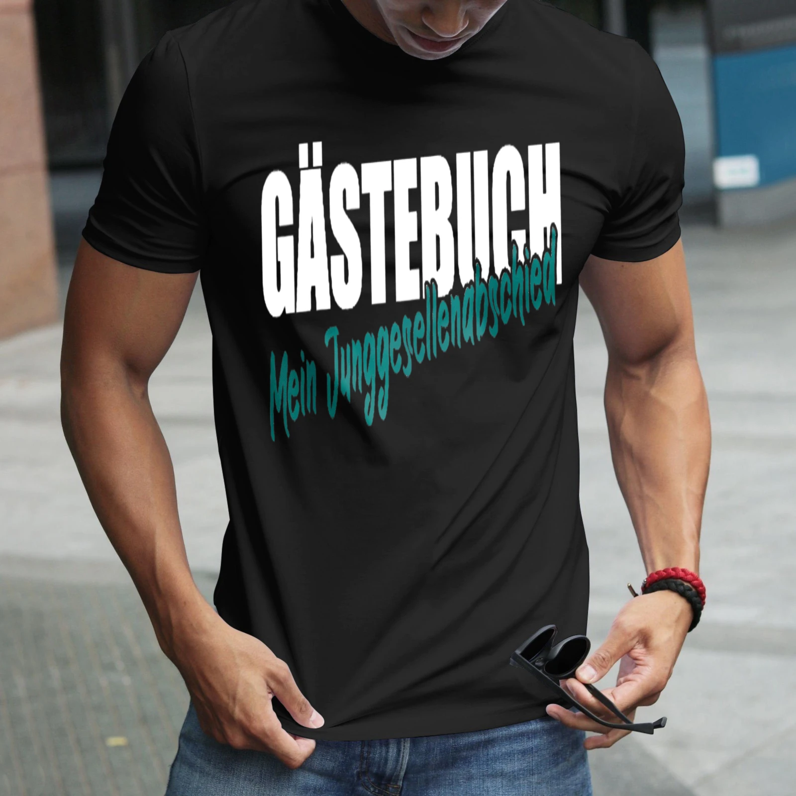 Herren-T-Shirt Gastebuch Mein Junggesellenabschied, perfekt für Freizeitkleidung, Partys und Karnevalsoutfits