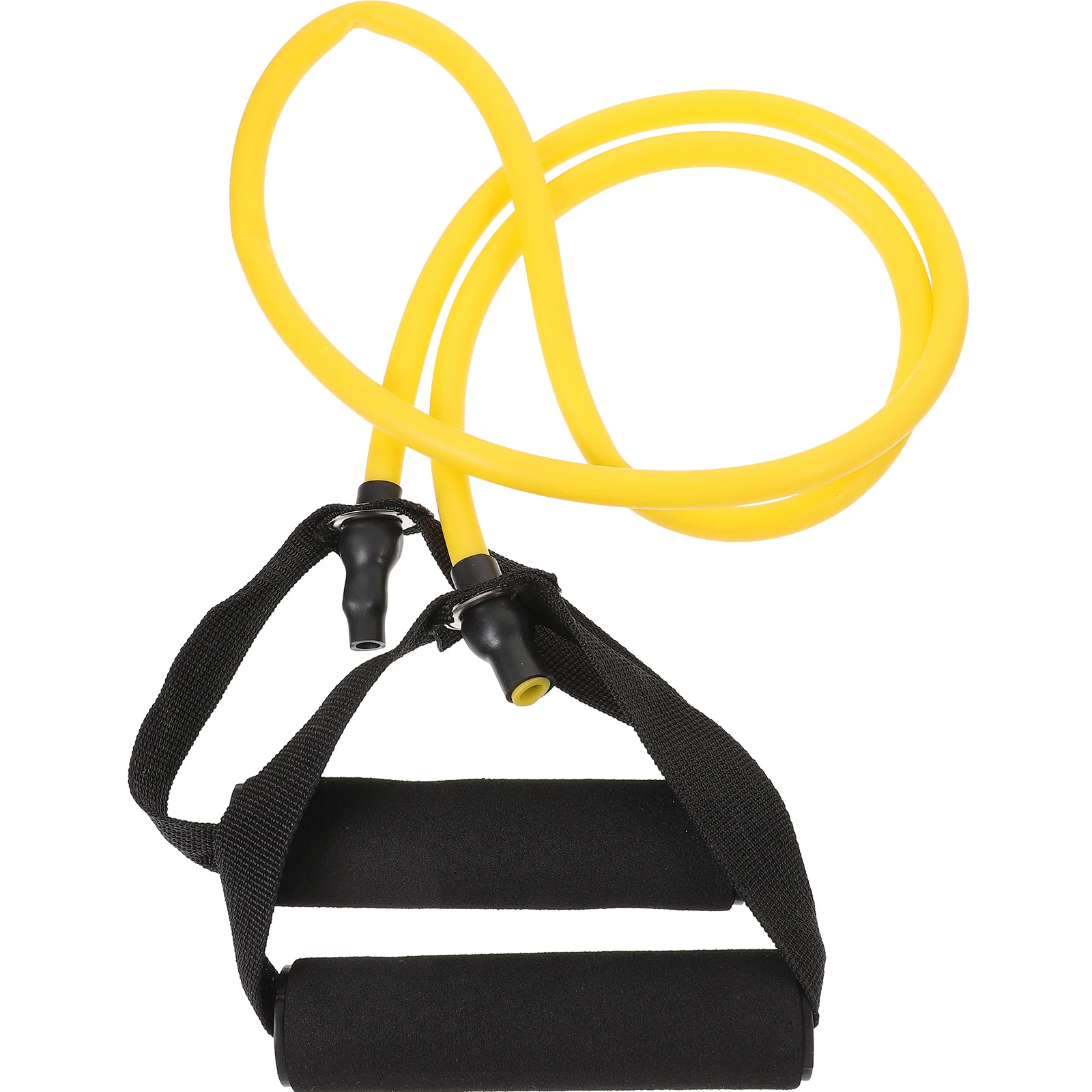 

Yoga Resistance Band 15Lbs Yellow Premium Elastic Material Handles For Stretching Strength Training Pilates Workout Exercise