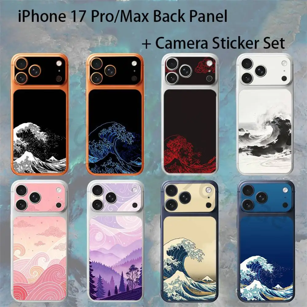 

Japanese Waves For iPhone 17 pro Max/ pro Full Cover Decal Skin Wrap Colorful Rear Protective Sticker Film