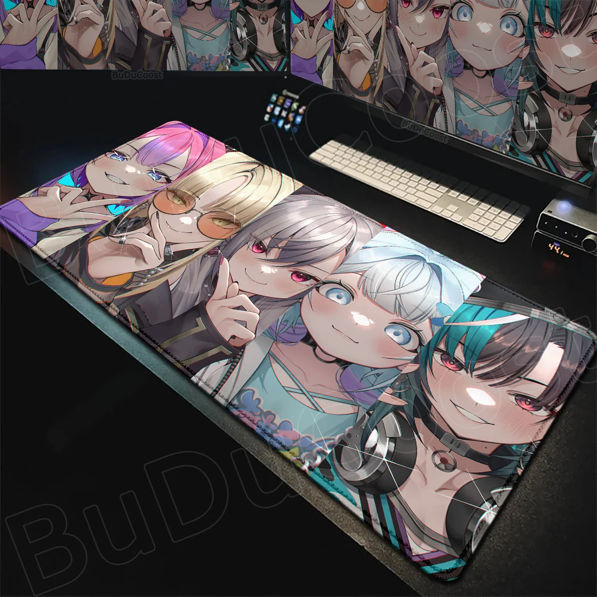 Hololive Kawaii Girl Kikirara Vivi Mouse Pad Non-slip Rubber Base Mouse Mats Office Laptop Gaming Keyboard Carpet PC Accessories
