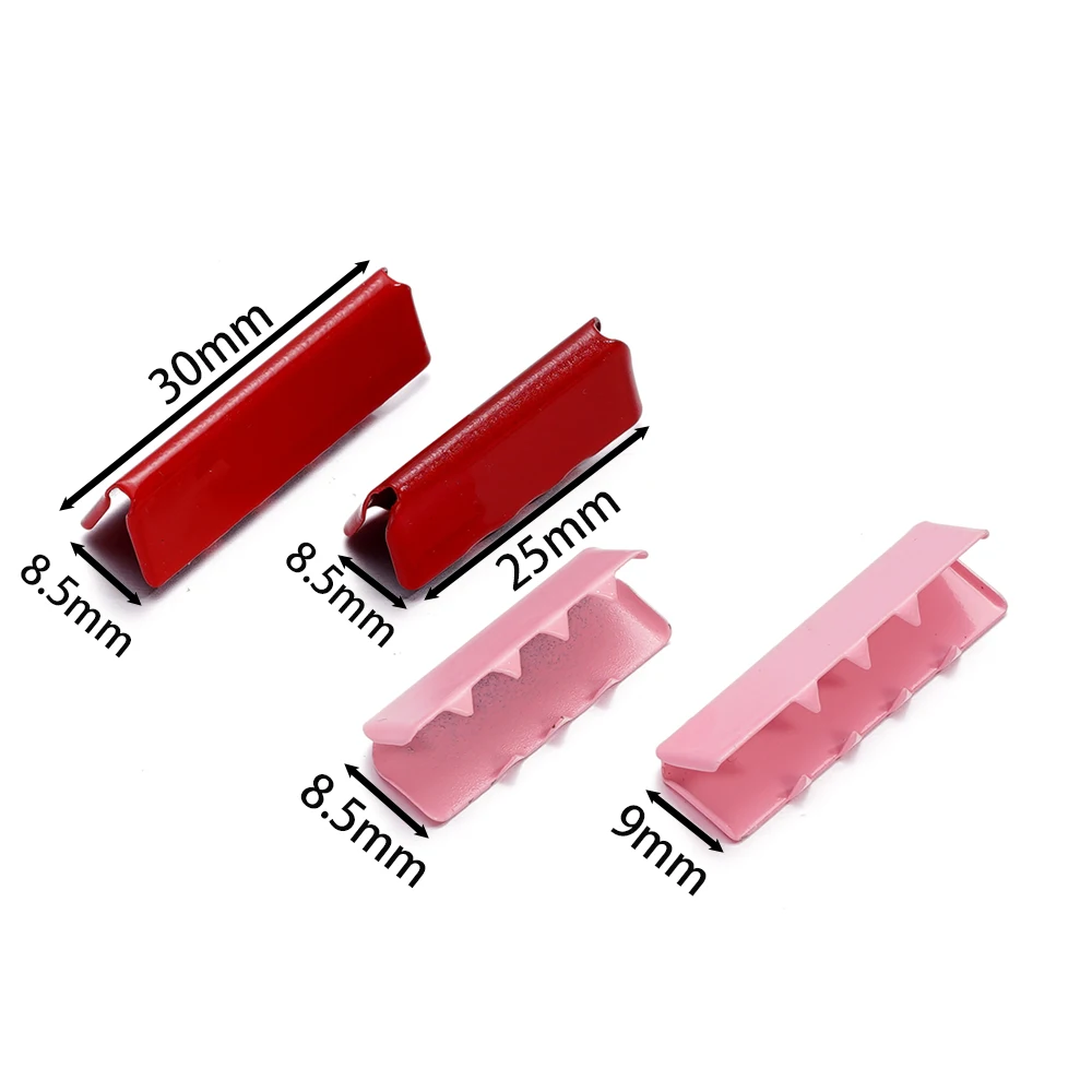 10pcs Colorful Crimp Beads Cove Clasps Cord End Caps String Ribbon Leather Clip Foldover Connectors for DIY Jewelry Findings