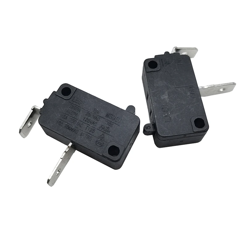 Microswitch, 2-pin normally open, 6.3mm, rice cooker switch, MS801, long pin, 16A, 250V