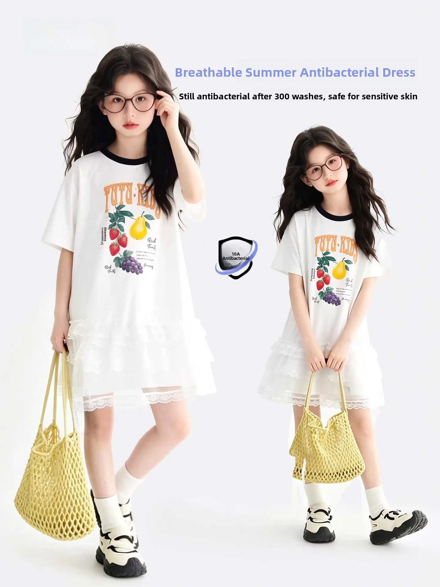tutu-little-elephant-girls'-dress-summer-new-style-thin-short-sleeve-t-shirt-dress-midi-length-cotton-casual-print-skirt