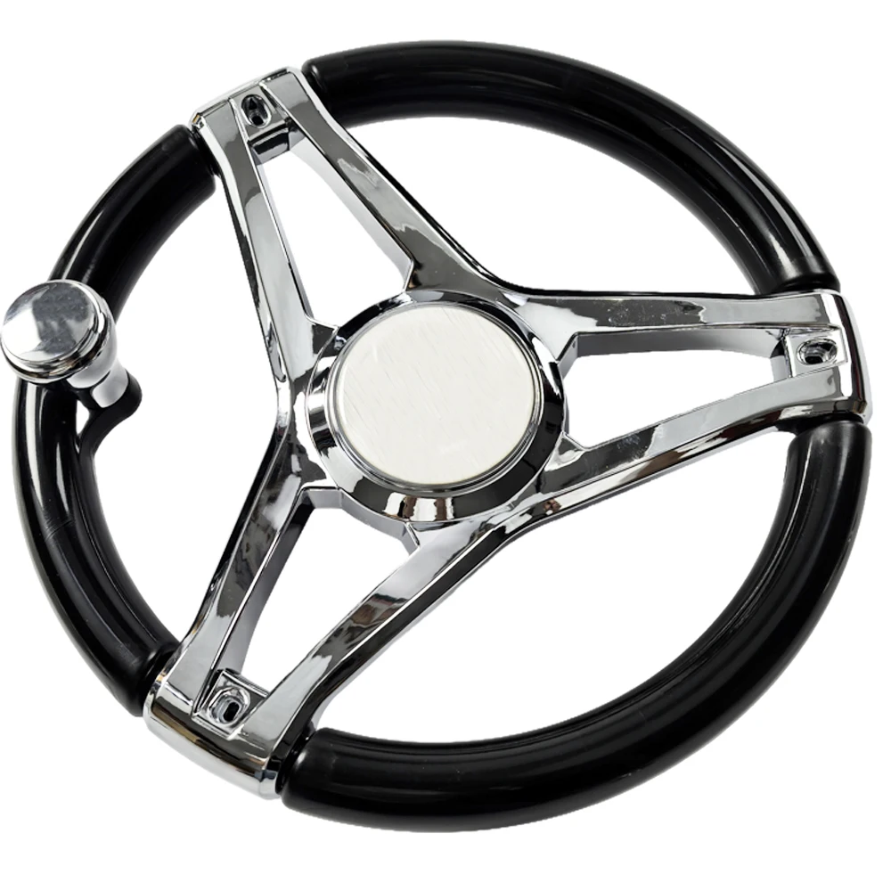 عجلة قيادة القارب 3 تكلم بقطر 13-1/2 بوصة، عجلة قيادة بحرية لـ Seastar و Verado مع مقبض دوار