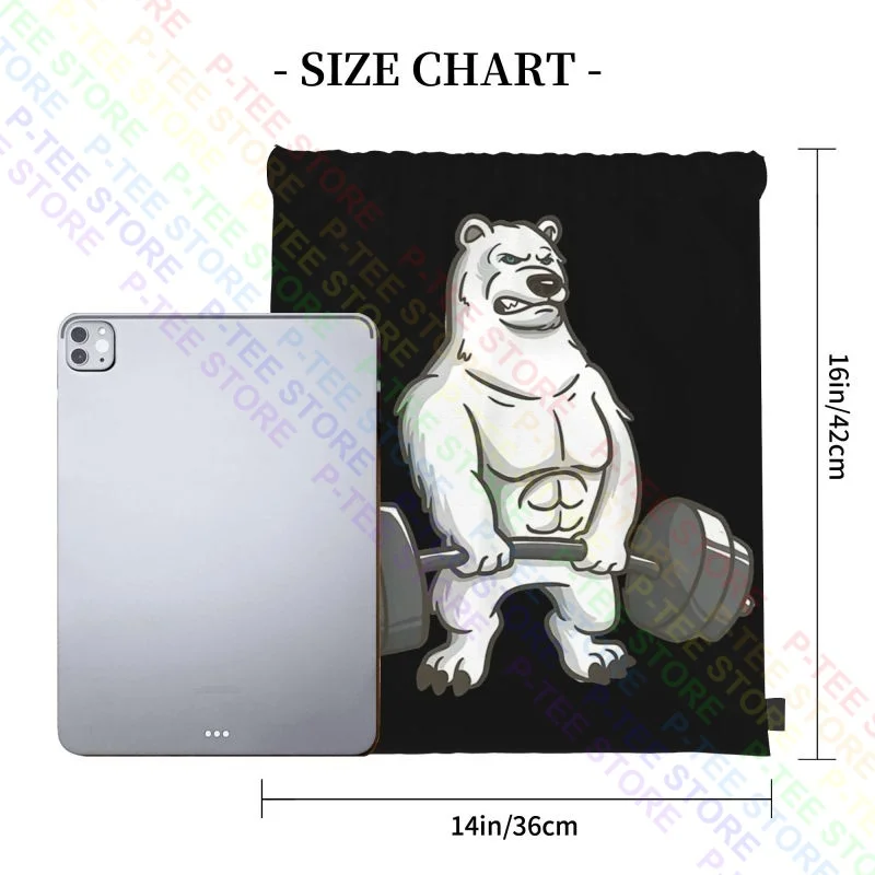 Polar Bear Powerlifting Weightlifting Gym And Animal Trend 2021 Drawstring Bags Gym Bag Backpack Personalised