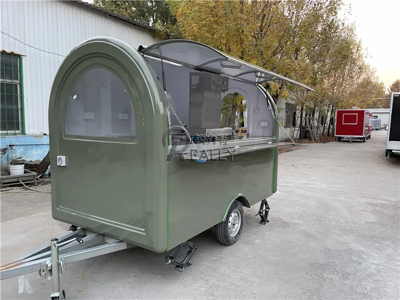 280cm /110inch Legnth Donuts Ice Cream Machine Fast Food Trailer Classic Cart Mobile Food Truck For Sale