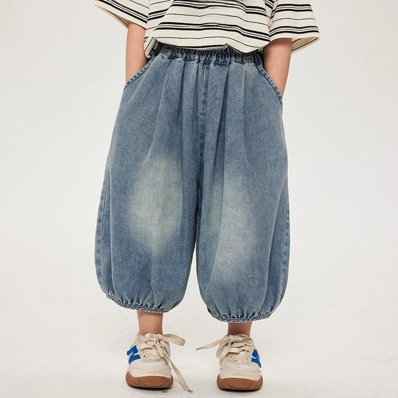 

2026 Boys‘ Summer Thin Denim Jeans, Casual Breathable Pants for Toddlers Lightweight Bottoms New Arrival