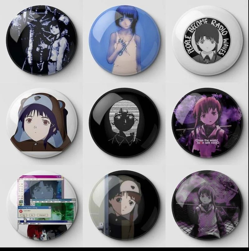 Serial Experiments Lain Customizable Soft Buckle Pin Decorative Gift Hat Badge Lapel Brooch