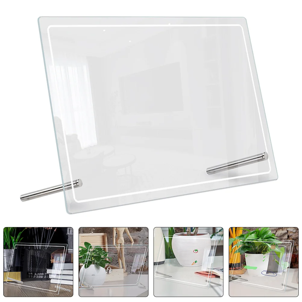 Transparent Writing Board Acrylic Dry Erase Desk Whiteboard Office Magnetic Decorative Memo for Standing The List to Do