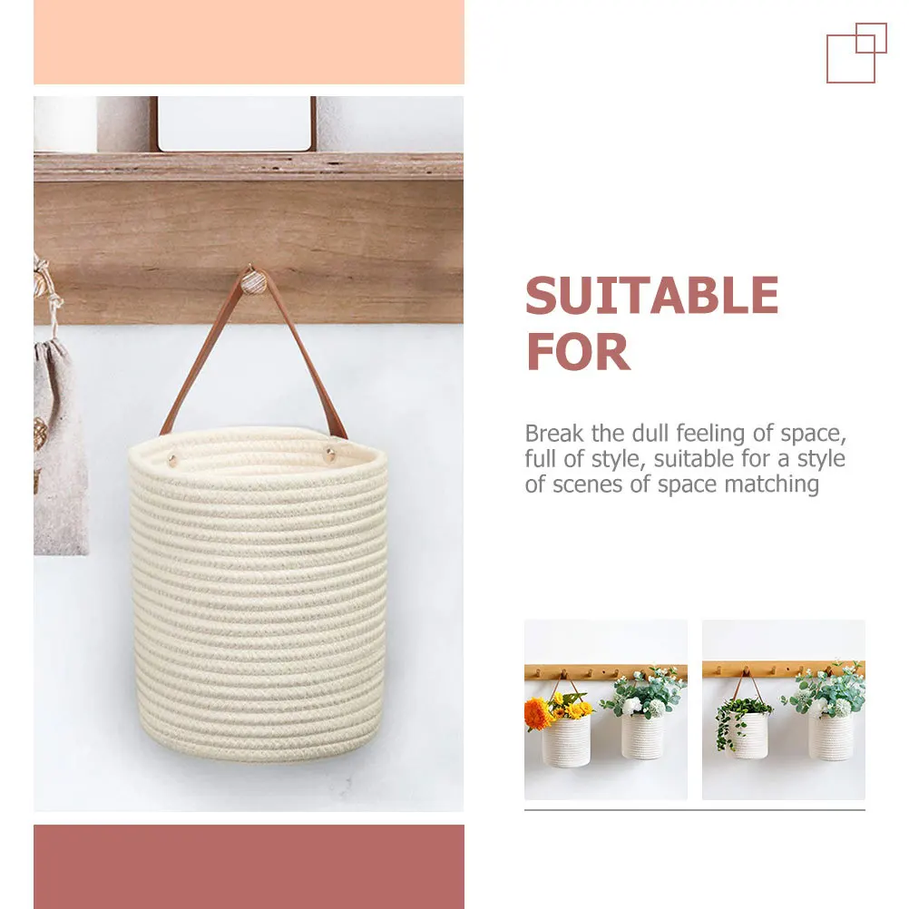 

2 шт. настенная корзина, хлопковая подвесная корзина для цветов, органайзер для хранения для украшения дома и кухни, держатель для цветов