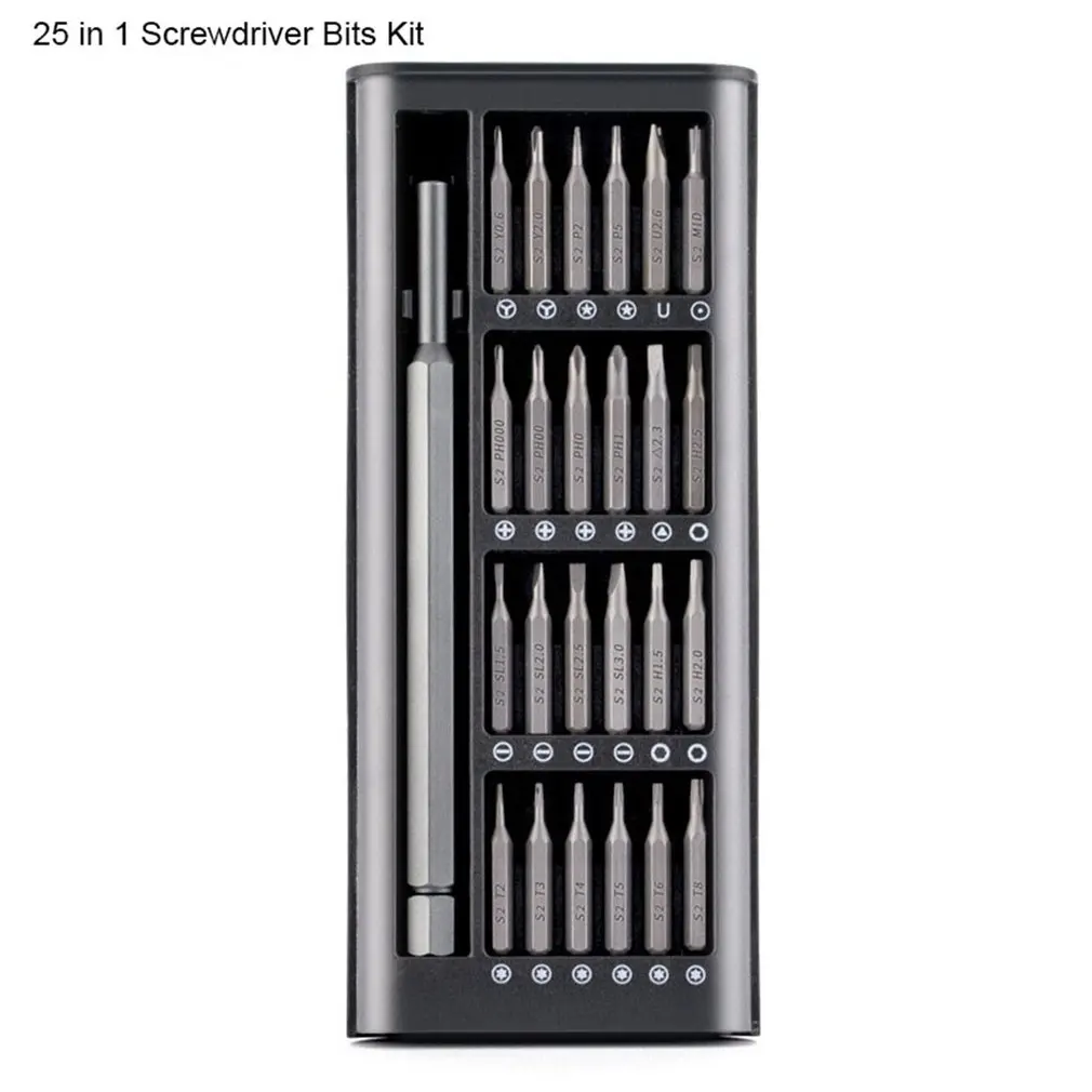 screwdriver Set Daily Use Screw Kit 25 Precision Magnetic Bits Alluminum Box Screw Driver smart home Kit Screw Driver Set
