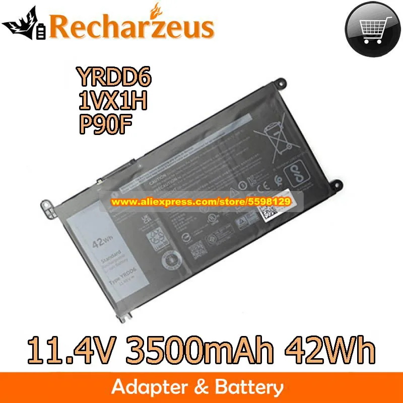 

Оригинальный аккумулятор для ноутбука 11,4 В, 3500 мАч, 42 Втч YRDD6 P90F 1VX1H для Dell Inspiron 14 15 серии 3501 5585 5482 Vostro 14 5490 15 5590