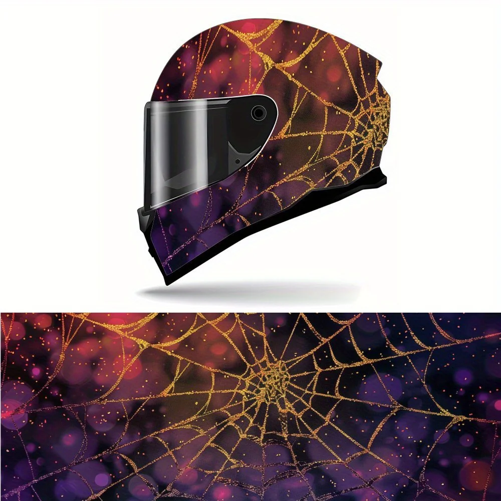 

Beautiful Starry Sky Gloden Spider Web Print Full Helmet Wrap Sticker Motorcycle Helmet Racing Graphic Decal Vinyl Wrap Helmet D