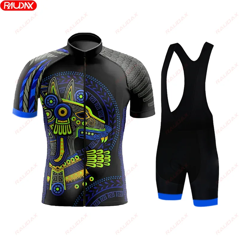 2024 New Summer Bicycle Short Sleeve Set Men\'s Bicycle Set Mountain Bicycle Breathable bib shorts set Track Bicycle Sportswear