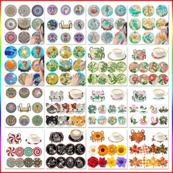 GLOBAL 8pcs/Set DIY Diamond Painting Coasters Animal Cup Cushion for Drinks Crystal Rhinestones Diamond Art Coasters with Holder