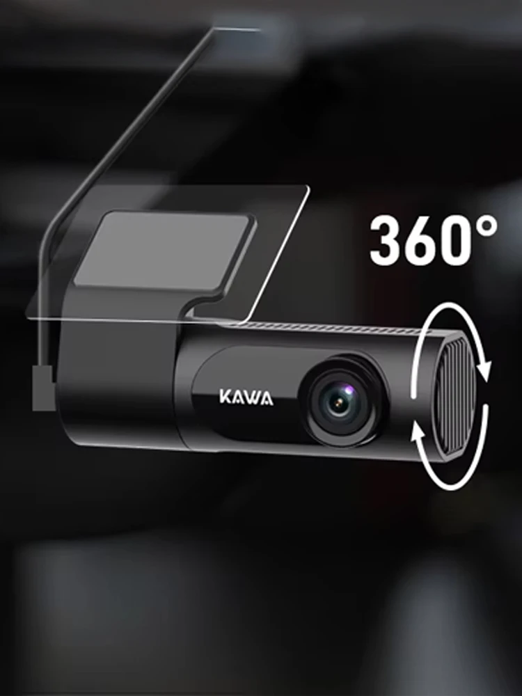 KAWA Dashcam D6 1440P 2K Sprachsteuerung Dashcam 360° Drehung 24-Stunden-Parküberwachung Superkondensator Nachtsicht Auto-DVR WIFI Hohe Temperaturbeständigkeit