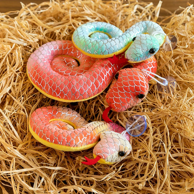 Celebrate The Year Of The Snake With A Lucky Plush Toy – Tie-Dye & Gold Accents, Perfect For Festive Decoration Or Gift image 3