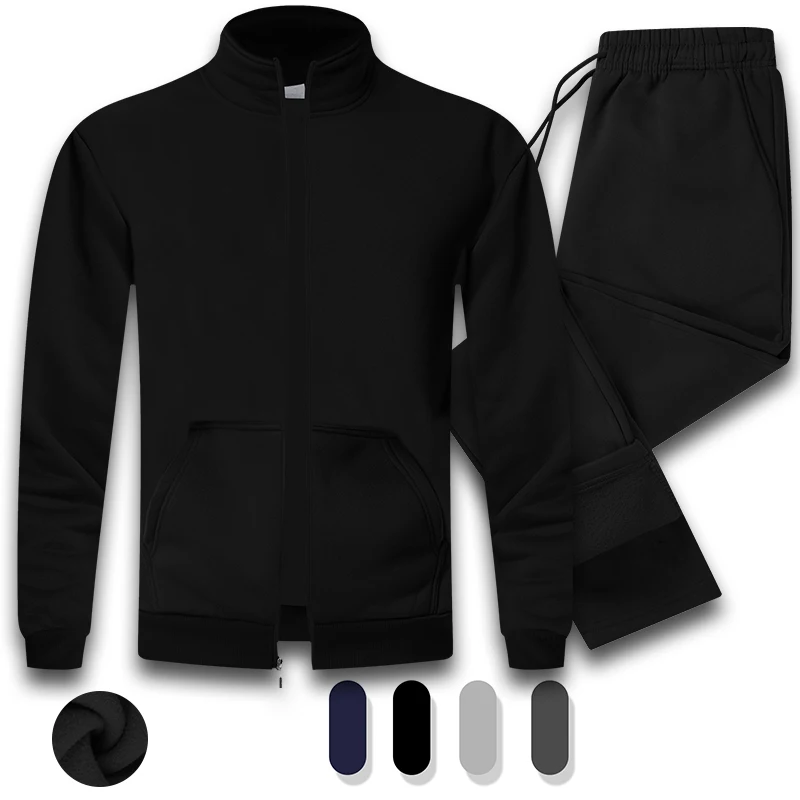 Men\'s Casual Athletic Tracksuit Long Sleeve Sweatsuit Set Full Zip Running Jacket and Pants 2 Piece Outfits
