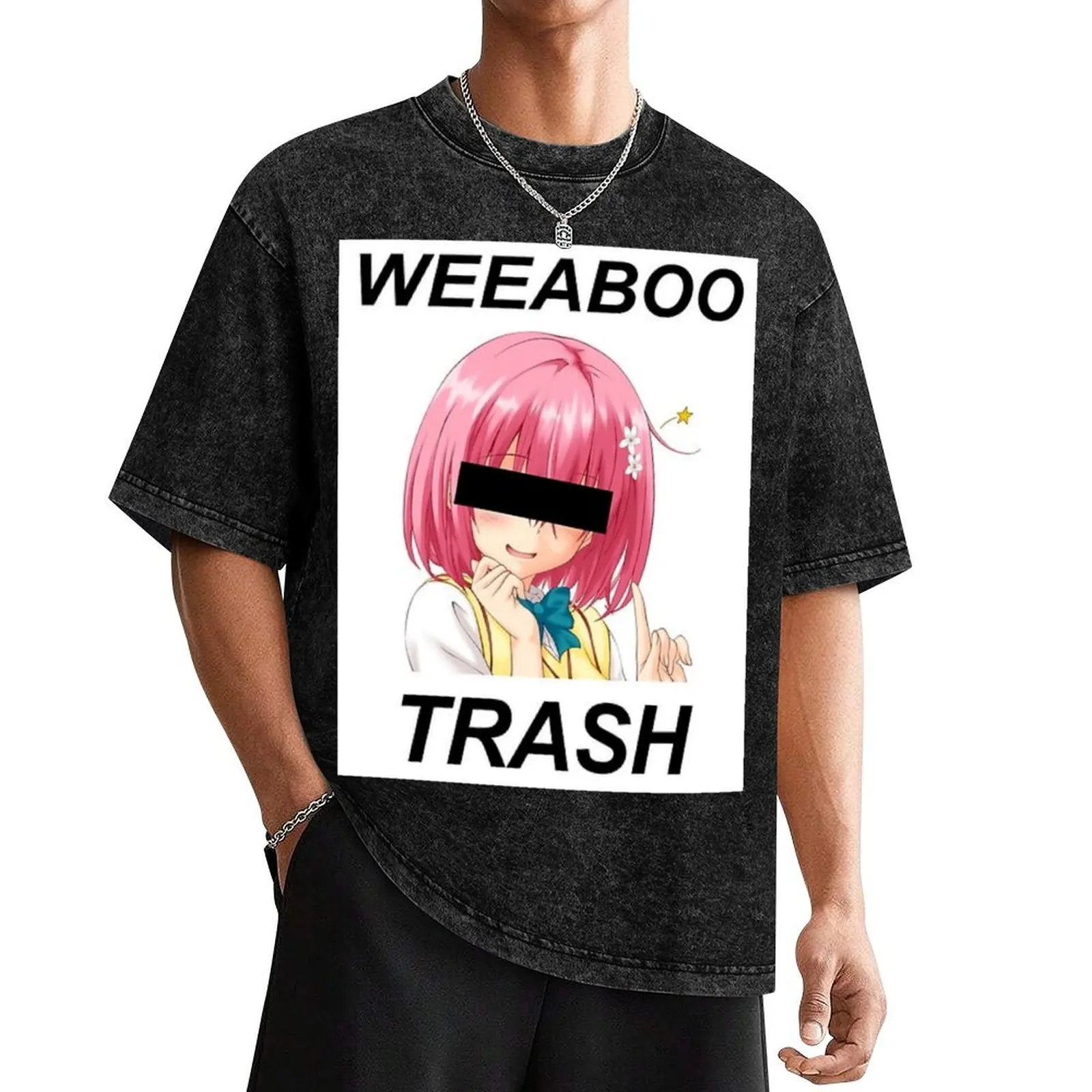 Weeaboo Trash T-Shirt anime clothes cotton graphic tees T-shirt men