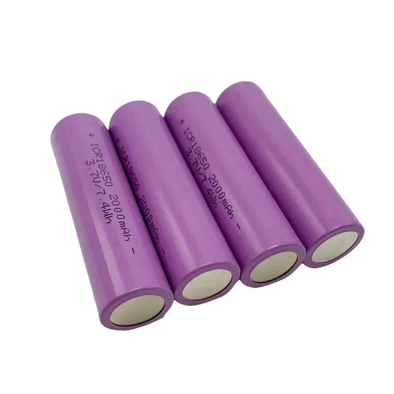 10pcs 3.7V 2000mAh ICR18650 Large Capacity Li-ion Rechargeable Battery for High Intensity Flashlight Headlight Walkie Talkie