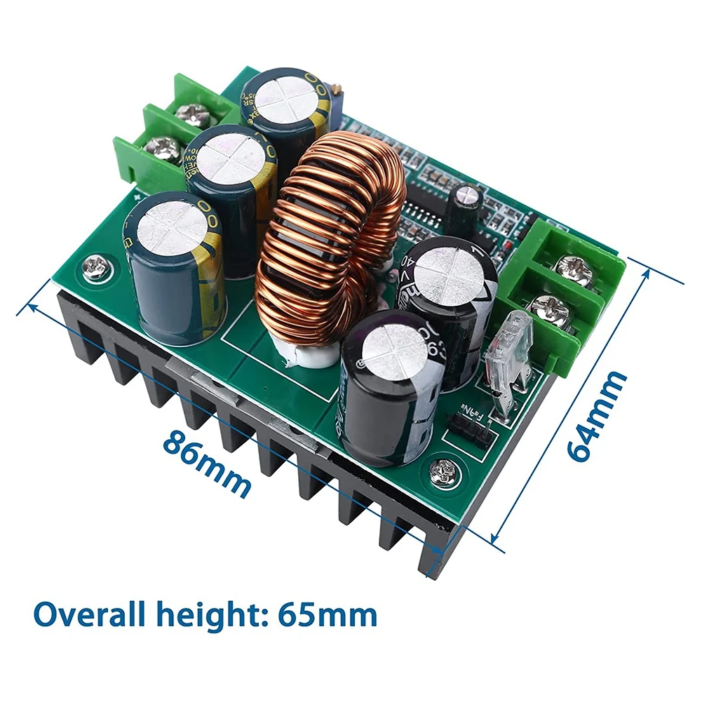 1200W High Power DC to DC Boost Converter, DC 10-36V to 12-80V Boost Module Step-Up Transformer for Electric Vehicles