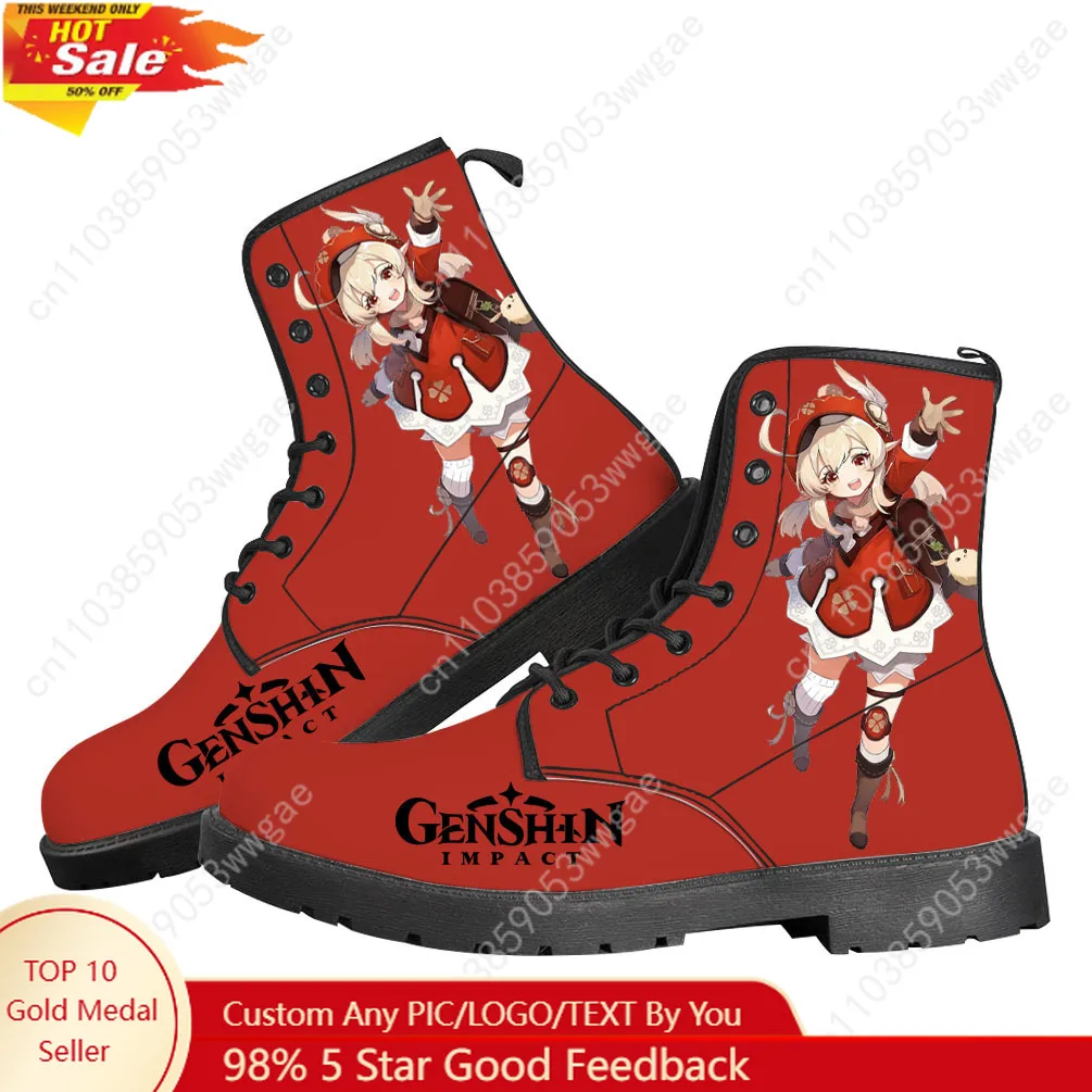 

Genshin Klee Boots Mens Womens Teenager Shoes Casual Boot Outdoor Light High Quality Couple Print on Demand Custom Made Shoes