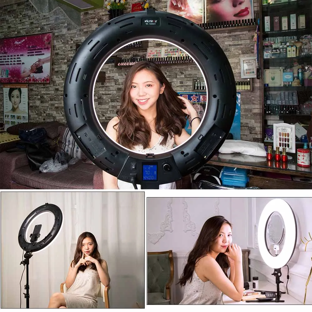 ชุดไฟวงแหวน LED Viltrox VL-600T 45W ขนาด 18 นิ้ว พร้อมรีโมทไร้สาย ขาตั้งกล้อง ชุดไฟ LED สองสี สำหรับแต่งหน้า ถ่ายวิดีโอ