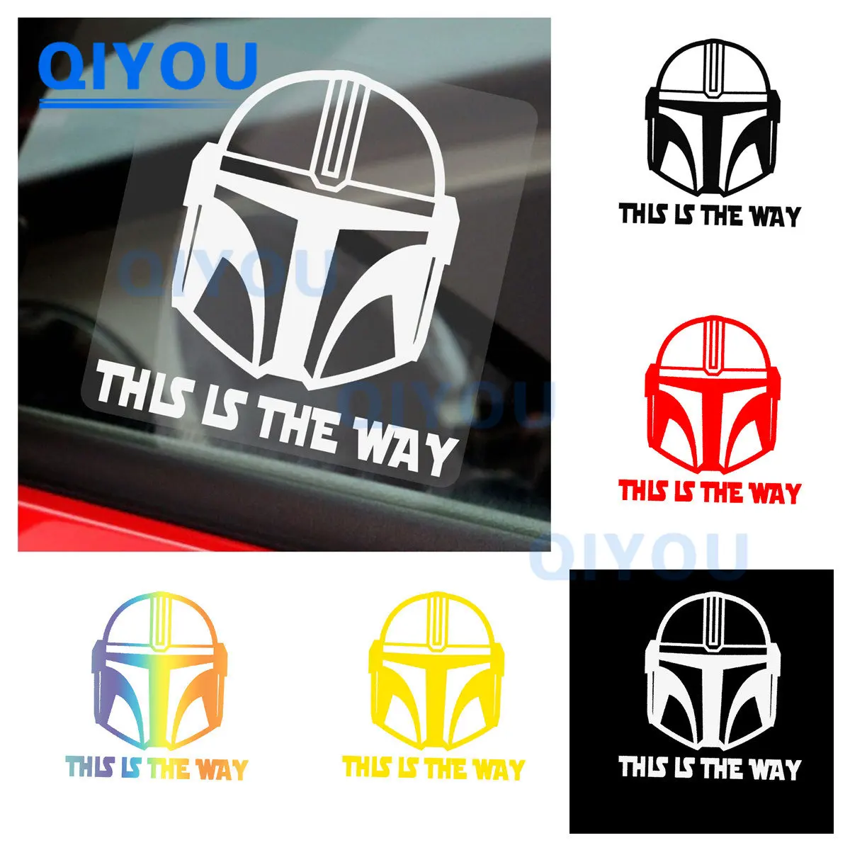 

Creative Decoration Mandalorians Helmet This Is The Way Car Sticker for Off Road Vehicle Fuel Tank Cap Laptop PVC Decal