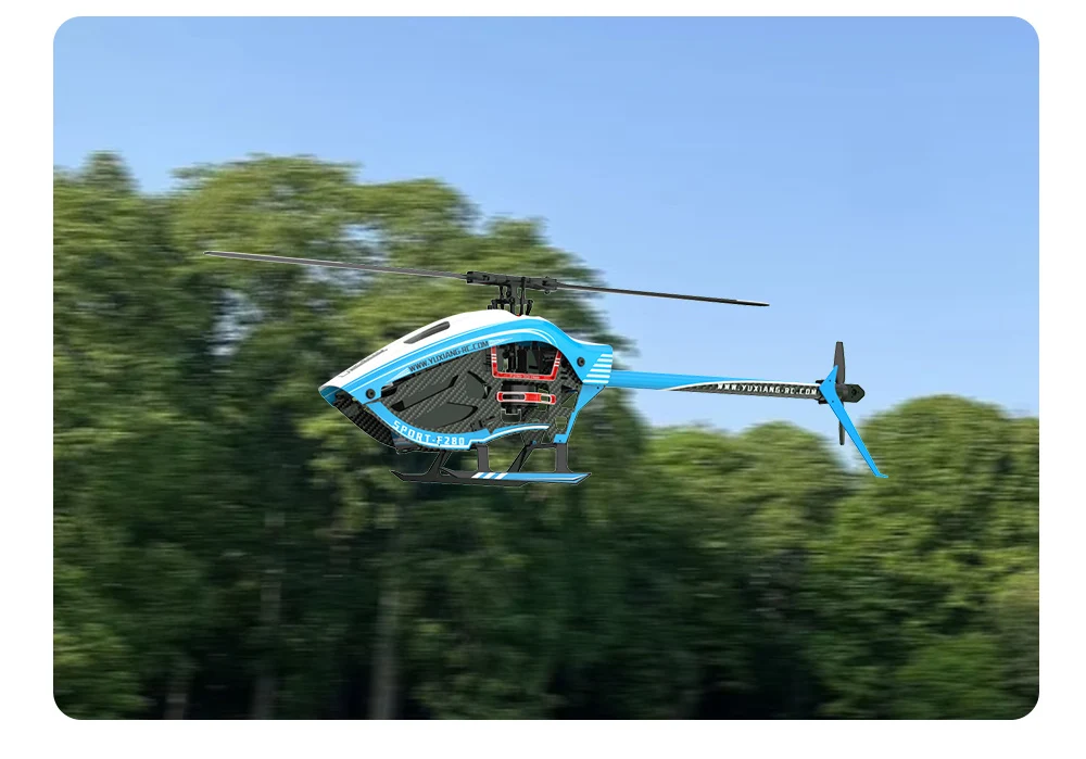 YXZNRC-helicóptero teledirigido F280 2,4G 6CH 6-Axis Gyro 3D6G Dual Brushless Direct Drive Motor Flybarless RTF