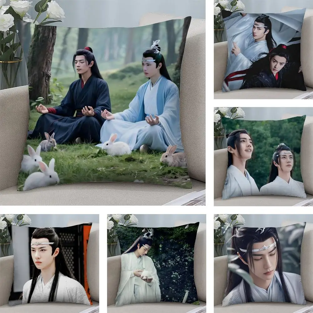 W-Wang Yibo Cushion Cover Soft Plush Fabric Double-Sided Pri