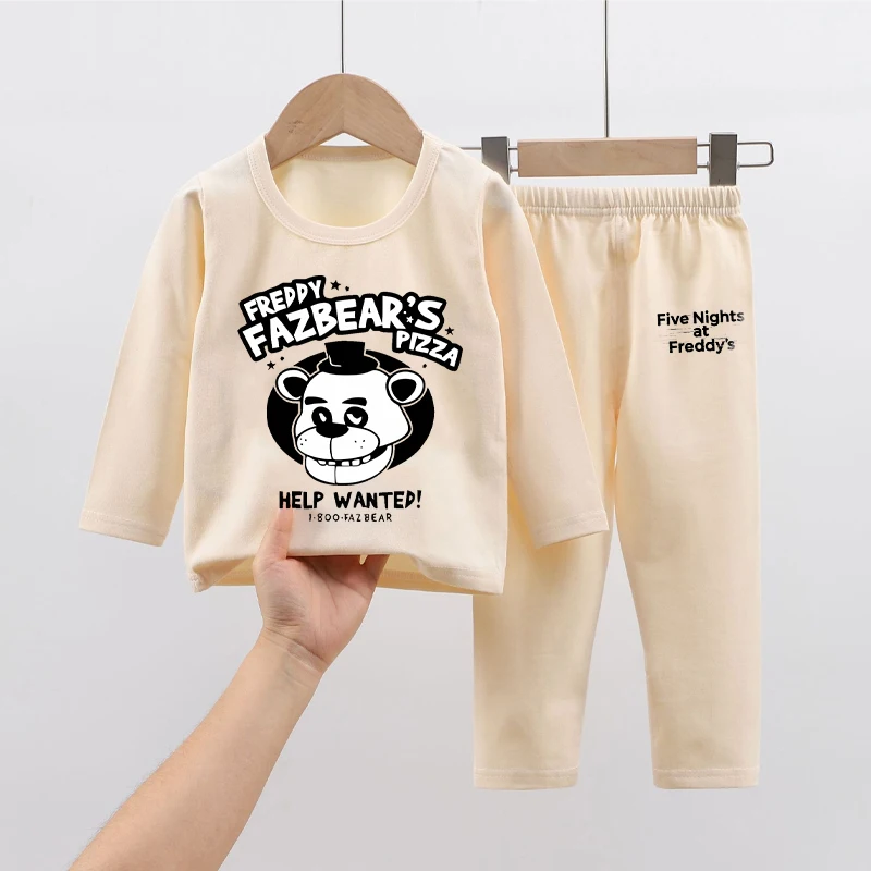 خمس ليال في فريدي منامة فستان أطفال مع سروال داخلي أطفال جديد Fnafs الشتاء ملابس المنزل بنين بنات Kawaii ملابس نوم بنطلون الأطفال هدية