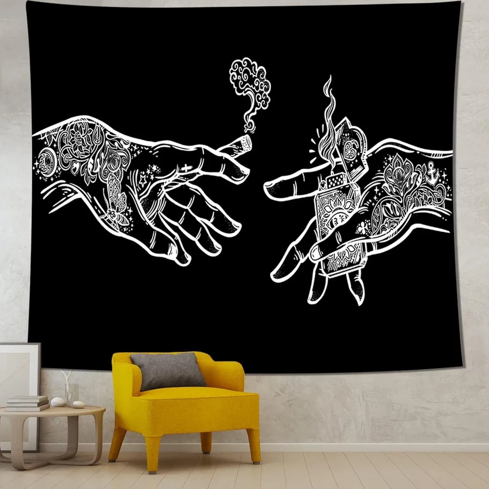Creative Hands Tapestry: Intricate, Symbolic, and Thought-Provoking Wall Art for a Unique Decor Statement