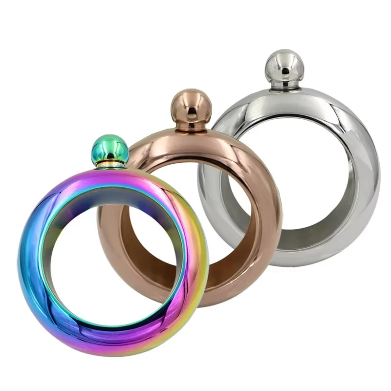 

3,5 унции хип-фляжка, аксессуары для напитков для виски, водки, спирта, круглый шикарный стильный браслет для бутылки вина, браслет-фляжка на бедрах