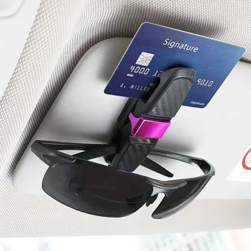 1PC 180 Degree Glasses Holder for Car Sun Visor, Sunglasses Eyeglasses Mount with Ticket Card Clip Car Sun Visor Car Interior image 2