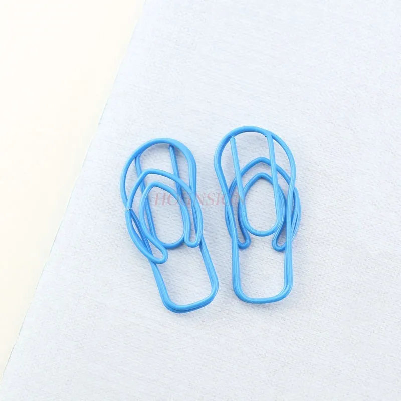 

8 шт. синие тапочки, крутые тапочки, милая скрепка для бумаг, зажим для студенческой закладки, деревянные сабо с креативным дизайном, скрепка для бумаг