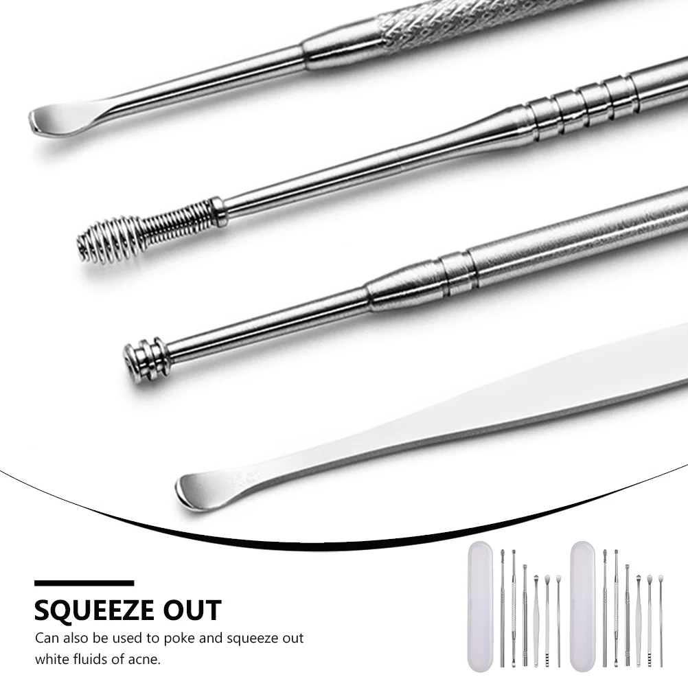 

2 комплекта инструментов для удаления ушной серы, прочный, практичный дизайн, набор из 6 ложек для ушей для детей и взрослых, совок для чистки